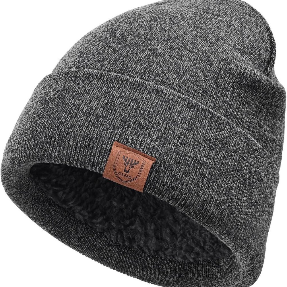 Winter Beanie Daily Hat - Thermal Polar Fleece Ski Stocking Skull Cap for Men an